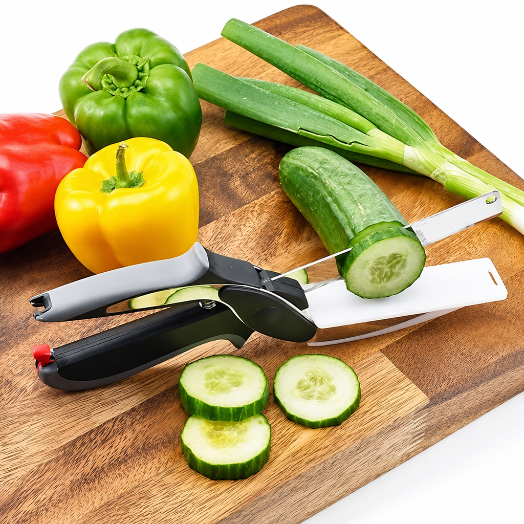 Manual Vegetable Slicer with Ergonomic Handle – Stainless Steel Kitchen Cutter for Cucumber, Okra, Spring Onion & Everyday Vegetable Prep