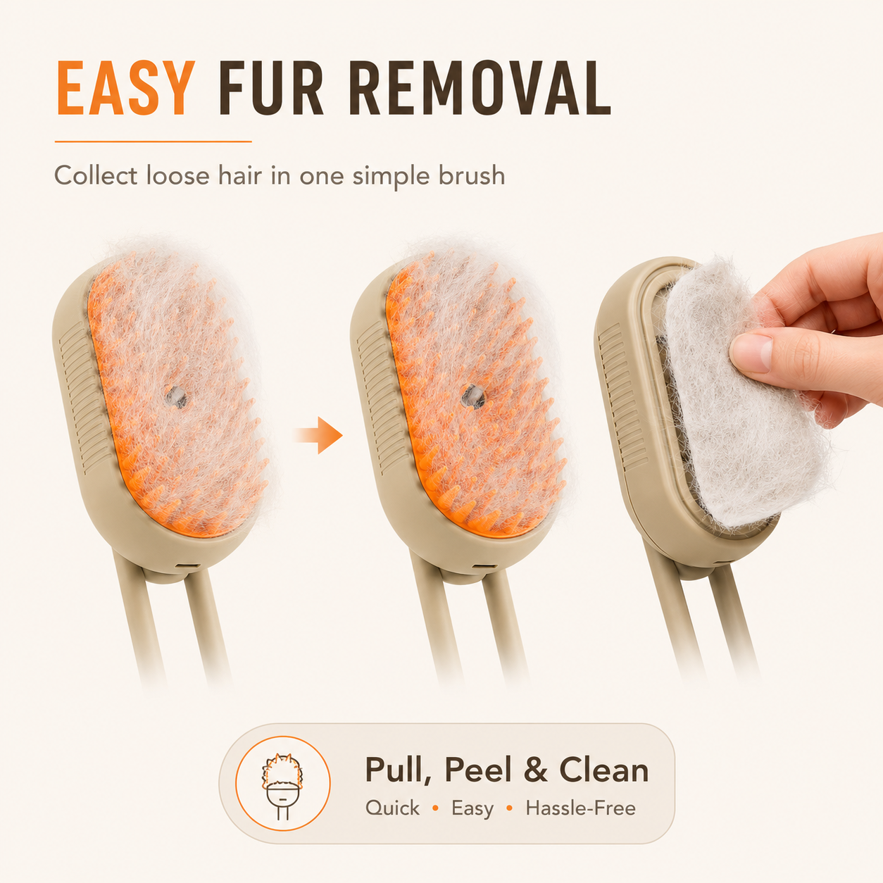 ZUVIFY 3-in-1 Pet Grooming Brush with Fine Mist Spray, Soft Silicone Bristles & USB-C Charging – Hair Removal Brush for Cats and Small Dogs