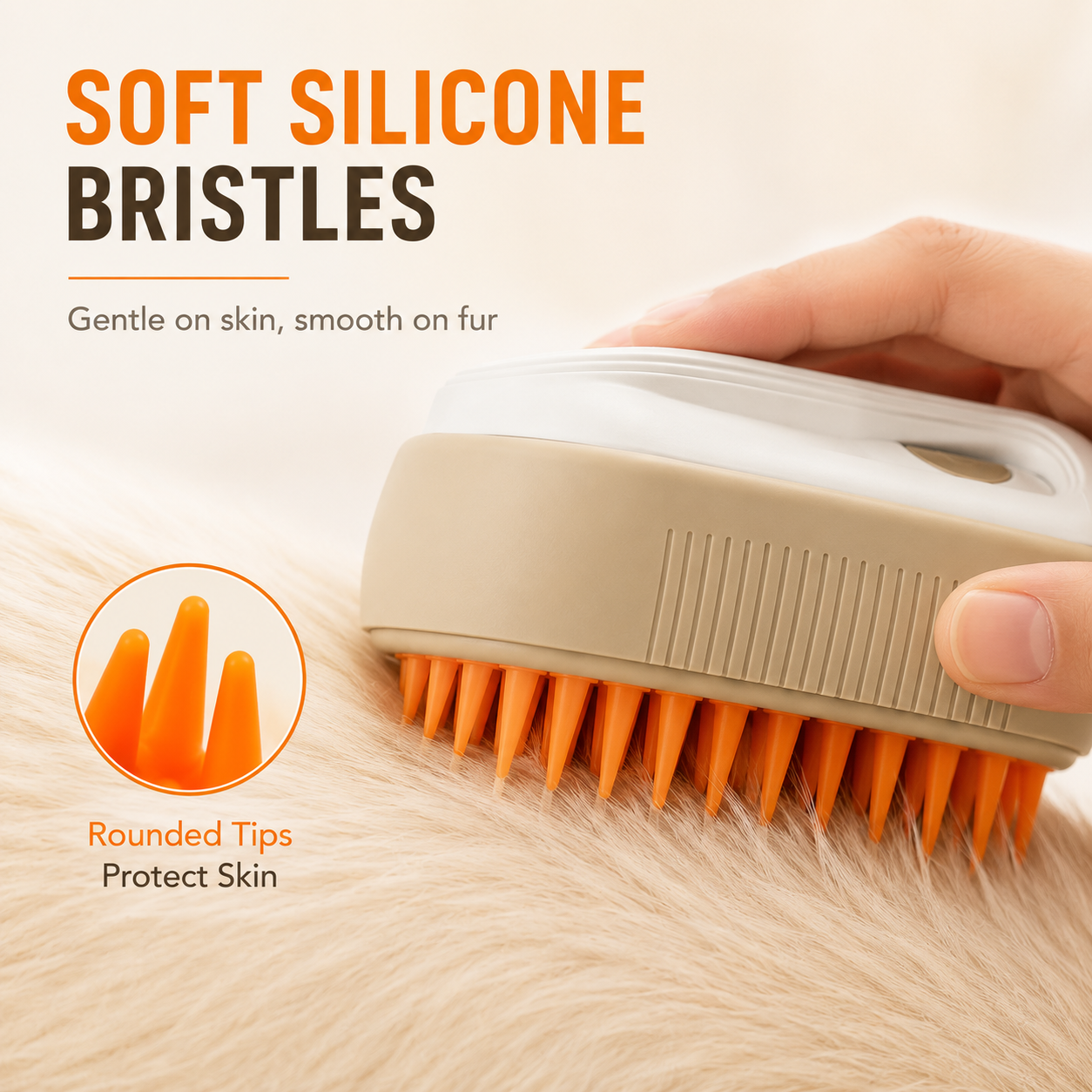 ZUVIFY 3-in-1 Pet Grooming Brush with Fine Mist Spray, Soft Silicone Bristles & USB-C Charging – Hair Removal Brush for Cats and Small Dogs